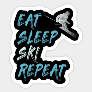 eat sleep ski repeat Sticker